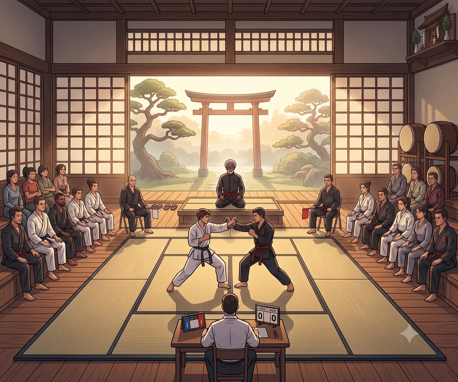 The dojo on tournament day